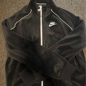 Nike Black Track Jacket with White Piping